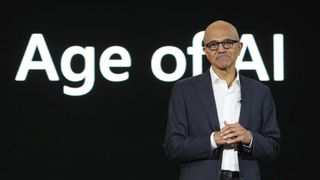 Satya Nadella, chief executive officer of Microsoft Corp., speaks during the company event on AI technologies in Jakarta, Indonesia, on Tuesday, April 30, 2024.